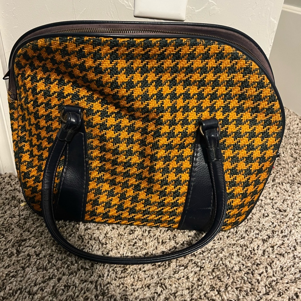 Vintage 1970s houndstooth Celebrity Inc tote bag